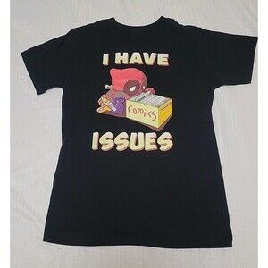Deadpool I Have Issues Marvel Comics Size Small Black T-shirt